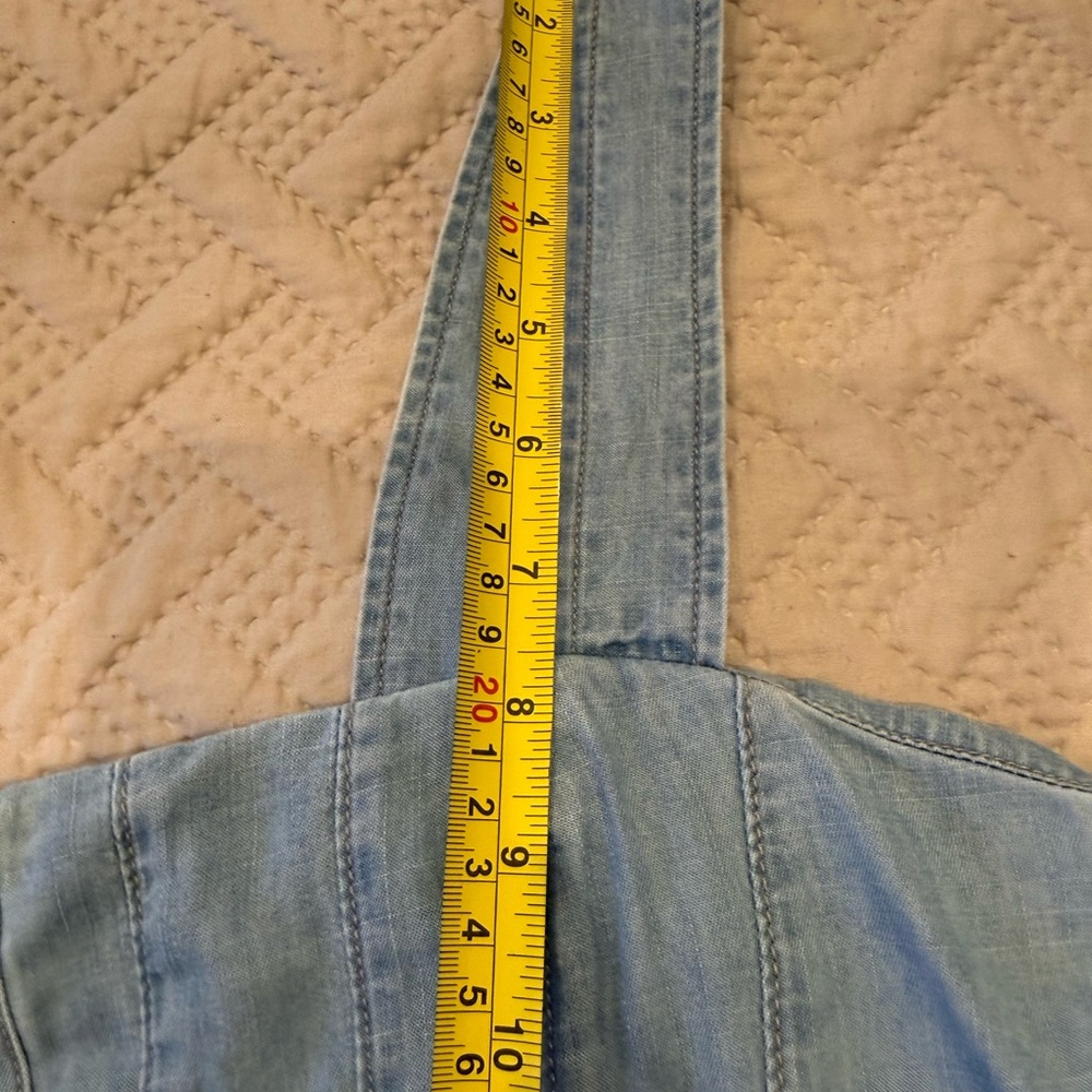 Veronica Beard Light Blue Denim Button Detail Tank Sz 10 - Picture 6 of 12
